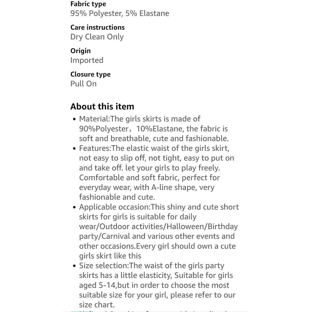 GRACE KARIN Girls Metallic Party Skirt Girls Fashion 3 Layer Ruffle Skirt Sz 14 - Picture 7 of 9